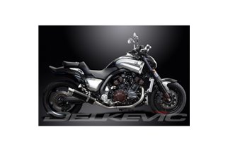 Kit scarico terminale per Yamaha V-Max 1700 09-16 De-Cat 350mm Carbon Tondo Bsau