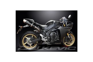 Kit scarico terminale per Yamaha Yzf-R1 2009-2014 350mm Tondo Carbonio Bsau