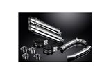 Terminal exhaust kit for Honda Vtr1000 Firestorm 1997-03 350mm Round Stainless Steel Bsau