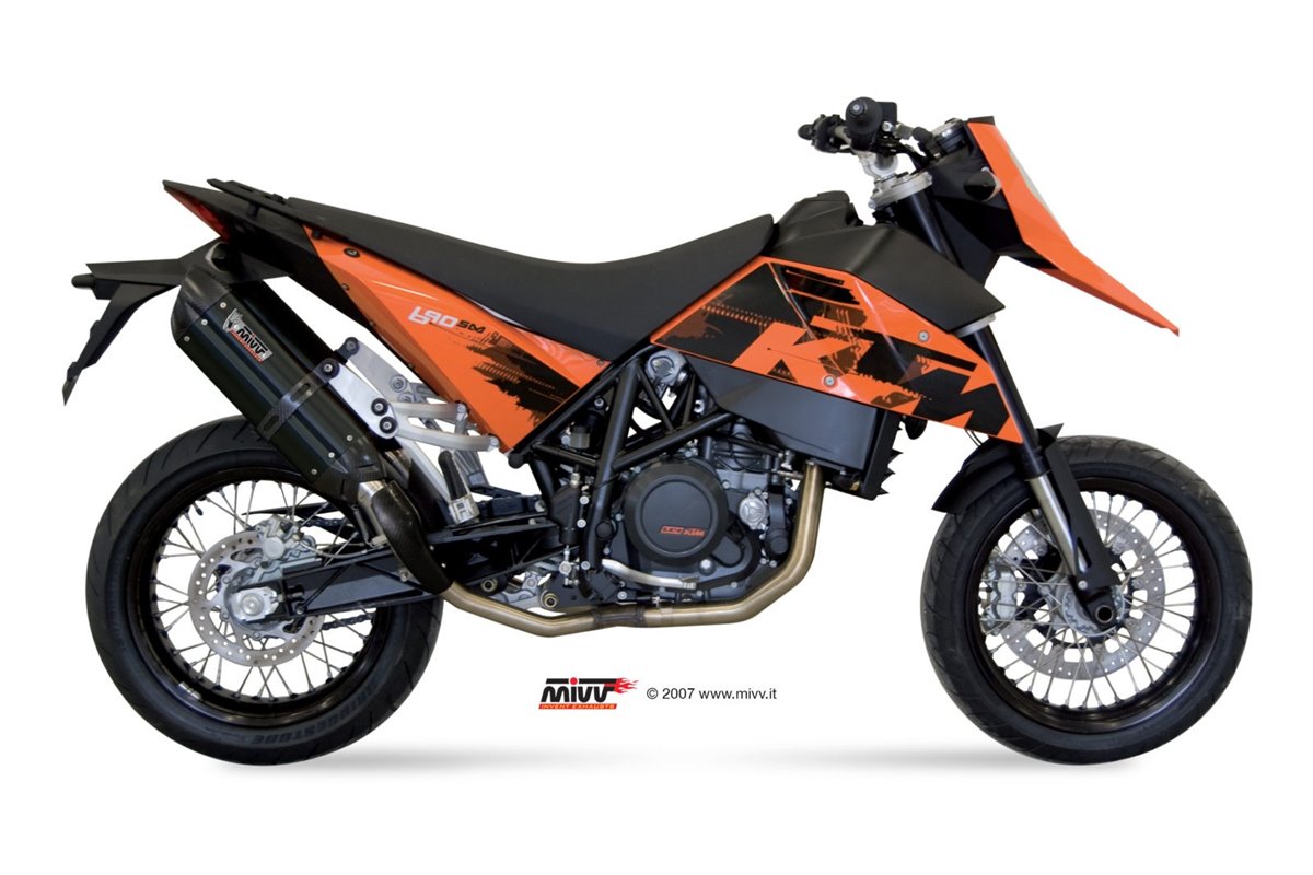 sistema di scarico terminale KT.003.L9 Mivv Suono Inox Nero Ktm 690 Sm 2007 - 2012