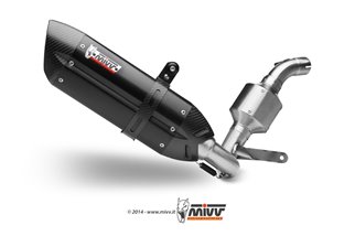 Full System 1 In 1 Exhaust Mivv Suono Black Black Stainless Steel Ktm 125 Duke 2011 - 2016