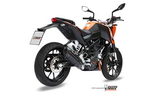 Full System 1 In 1 Exhaust Mivv Suono Black Black Stainless Steel Ktm 125 Duke 2011 - 2016