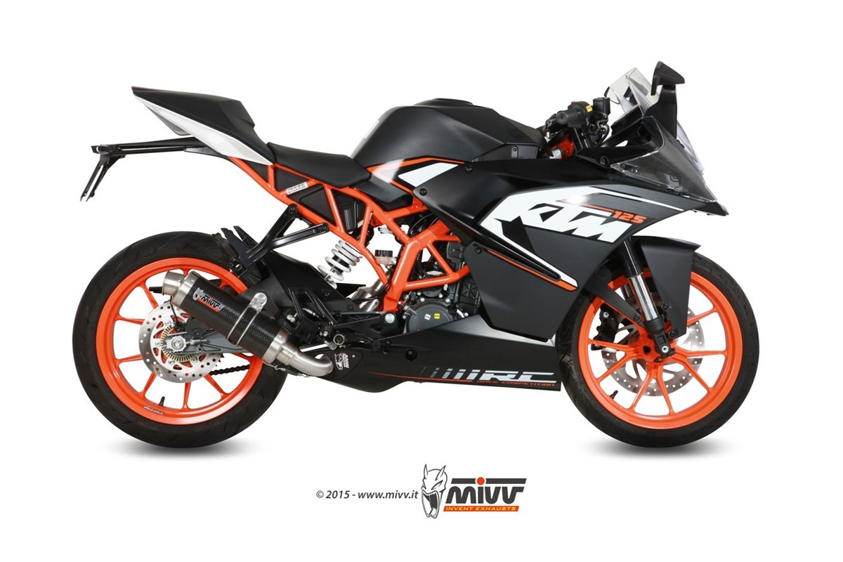 Full System 1 In 1 Exhaust Mivv Gp Carbon Ktm Rc 125 2014 - 2016