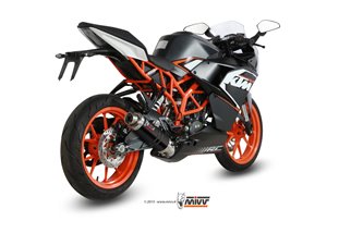 Full System 1 In 1 Exhaust Mivv Gp Black Black Stainless Steel Ktm Rc 125 2014 - 2016