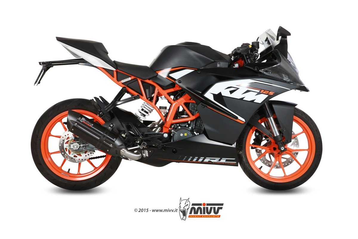 Full System 1 In 1 Exhaust Mivv Suono Black Black Stainless Steel Ktm Rc 125 2014 - 2016