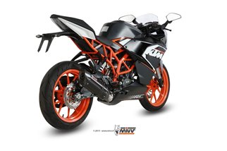 Komplette Auspuffanlage 1 in 1 Escape Mivv Suono Schwarz Schwarz Edelstahl Ktm Rc 125 2014 - 2016