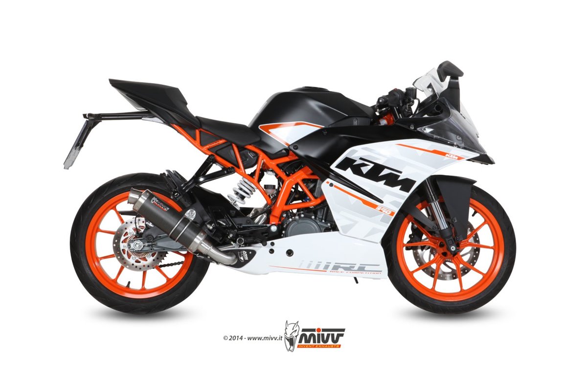 Full System 1 In 1 Exhaust Mivv Gp Carbon Ktm Rc 390 2014 - 2016