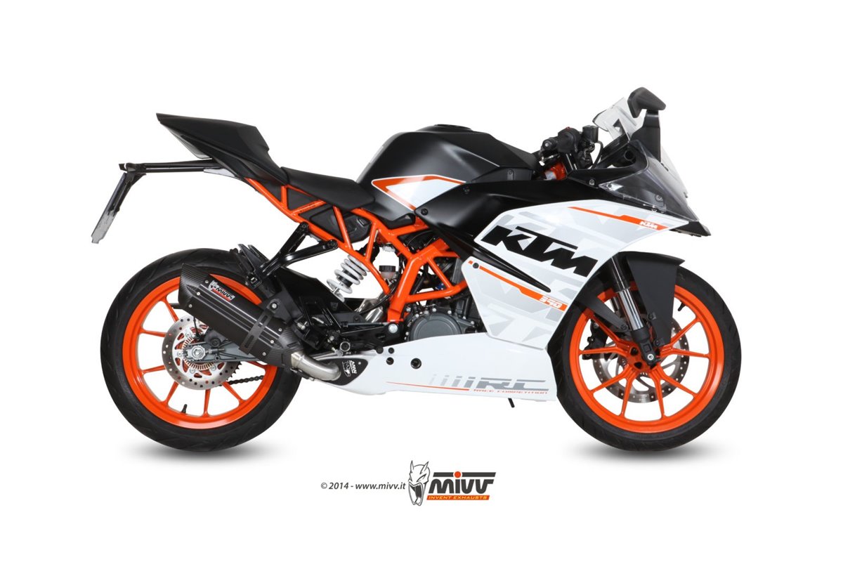 Système Complet 1 En 1 Echappement Mivv Suono Noir Noir Inox Ktm Rc 390 2014 - 2016