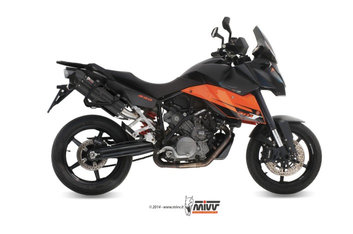 Silencieux Echappement Mivv Suono Noir Noir Inox Ktm 990 Supermoto Smt 2009 - 2013