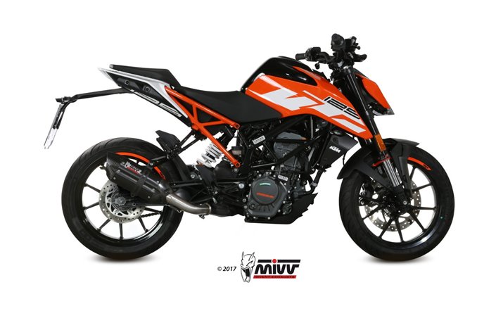 Silencieux Echappement Mivv Suono Noir Noir Inox Ktm 125 Duke 2017 - 2020