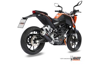 Full System 1 In 1 Exhaust Mivv Gp Black Black Stainless Steel Ktm 125 Duke 2011 - 2016