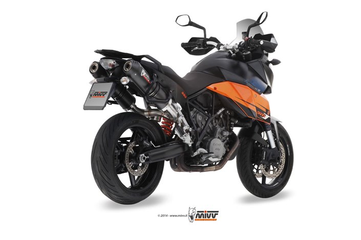 Silencieux Echappement Mivv Ovale Carbone Avec Coupelle Carbone Ktm 990 Supermoto Smt 2009 - 2013