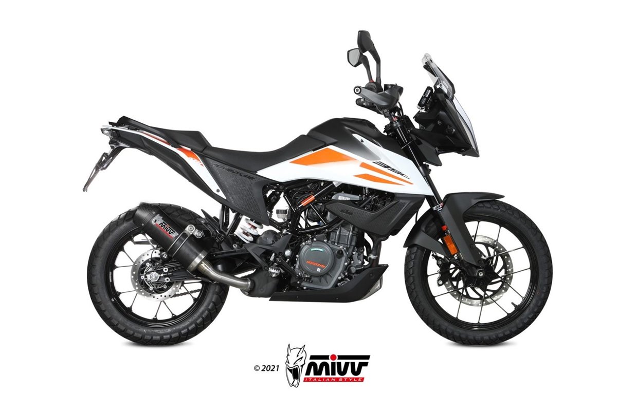 Silencer Exhaust Mivv Oval Carbon With Carbon Cup Ktm 390 Adventure 2020 - 2022