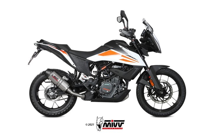 Silencer Exhaust Mivv Oval Titanium With Carbon Cup Ktm 390 Adventure 2020 - 2022