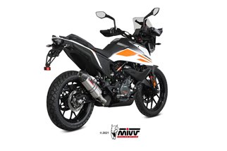 Silencer Exhaust Mivv Oval Titanium With Carbon Cup Ktm 390 Adventure 2020 - 2022