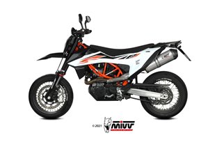 Sistema di scarico Terminale KT.023.LNC Mivv Oval Titanio Con Coppa Carbonio Ktm 690 Smc R 2019-2020