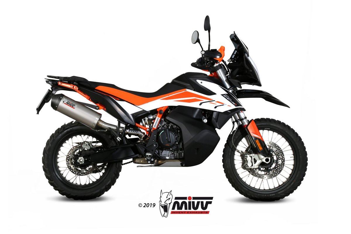 Silencieux Echappement Mivv Oval Titane Avec Coupelle Carbone Ktm 790 Adventure R 2019 - 2020