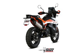 Silencieux Echappement Mivv Oval Titane Avec Coupelle Carbone Ktm 790 Adventure R 2019 - 2020