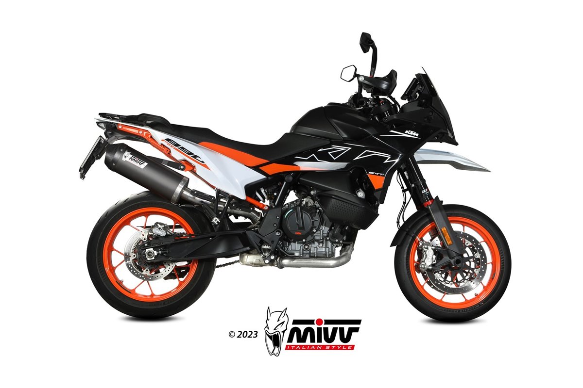 sistema di scarico terminale KT.021.LVC Mivv OVAL INOX NERO CON COPPA CARBONIO KTM 890 SMT 2023-24