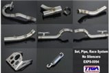 Set exhaust with header, race system without silencers Tyga KTM RC 390