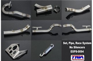 Set exhaust with header, race system without silencers Tyga KTM RC 390