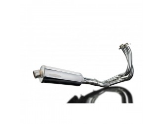 Sistema di scarico completo per Kawasaki Kle650 Versys 15-20 Silenziatore Ovale Inox 350mm