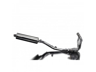 Sistema di scarico completo per Kawasaki Versys 1000 10-14 Full 4-1 450mm Inox Ovale Bsau Silenziatore