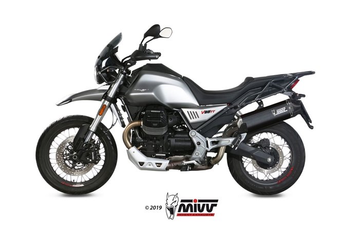 Schalldämpfer Escape Mivv Speed Edge Schwarz Schwarz Edelstahl Moto Guzzi V85 Tt 2019 - 2022