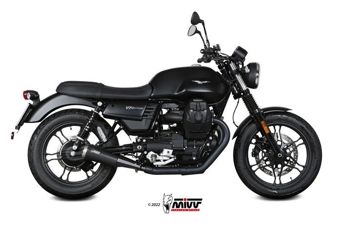 Silencieux Echappement Mivv Ghibli S Noir Noir Inox Moto Guzzi V7 Iii 2017 - 2022