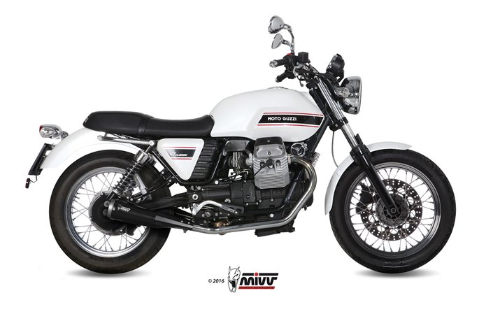 Silencieux Echappement Mivv Ghibli S Noir Noir Inox Moto Guzzi V7 Classic Special 2008 - 2016