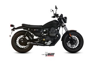 Silencieux Echappement Mivv Ghibli S Noir Noir Inox Moto Guzzi V9 Bobber Roamer 2016 - 2022