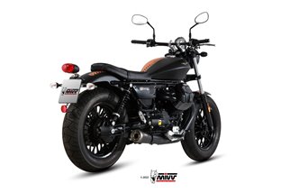 Silencieux Echappement Mivv Ghibli S Noir Noir Inox Moto Guzzi V9 Bobber Roamer 2016 - 2022