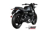 sistema di scarico terminale M.014.LH1BA Mivv HR-1 INOX NERO FONDELLO ALLUMINIO Moto Guzzi V7 Stone 2021-24