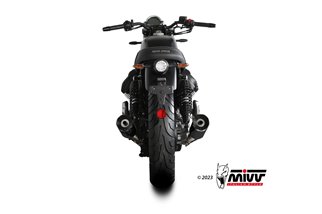 sistema di scarico terminale M.014.LH1BA Mivv HR-1 INOX NERO FONDELLO ALLUMINIO Moto Guzzi V7 Stone 2021-24