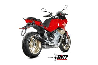 sistema di scarico terminale M.015.LDRB Mivv DELTA RACE INOX NERO Moto Guzzi V100 Mandello 2022-2024