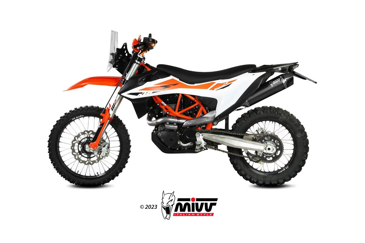 Sistema di scarico terminale M.KT.031.LXBC Mivv STR-1 INOX NERO ktm 690 enduro r 2019-2020