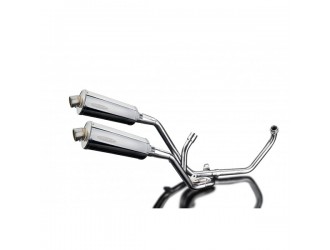 Sistema di scarico completo per Suzuki Sv650 98-02 2-2 350mm Stainless Ovale Bsau Silenziatori