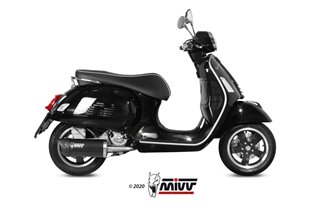 Schalldämpfer Escape Mivv Mover Schwarz lackierter Edelstahl Piaggio Vespa Gts 300 2008 - 2020