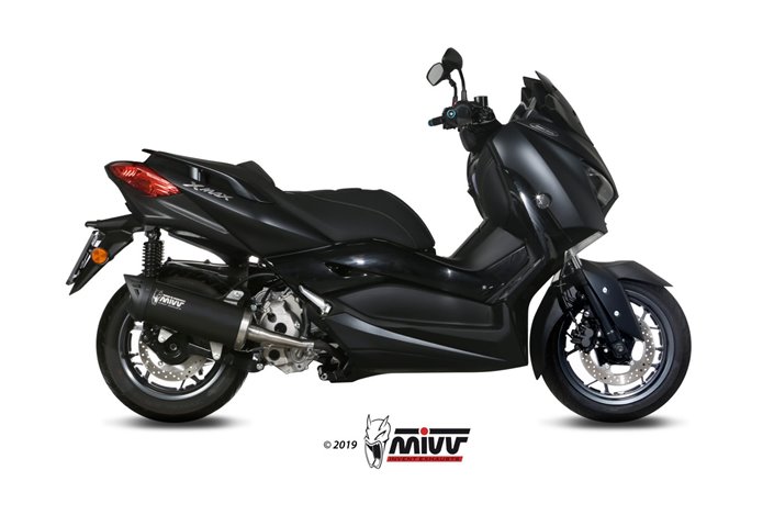 Schalldämpfer Escape Mivv Mover Schwarz lackierter Edelstahl Yamaha X-Max 300 2017 - 2020