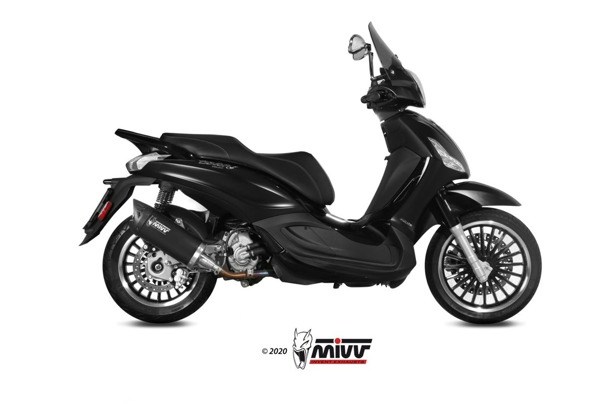 Silencer Exhaust Mivv Mover Black Painted Stainless Steel Piaggio Beverly 300 2010 - 2020