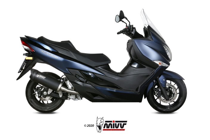 Schalldämpfer Escape Mivv Mover Schwarz lackierter Edelstahl Suzuki Burgman 400 2017 - 2020