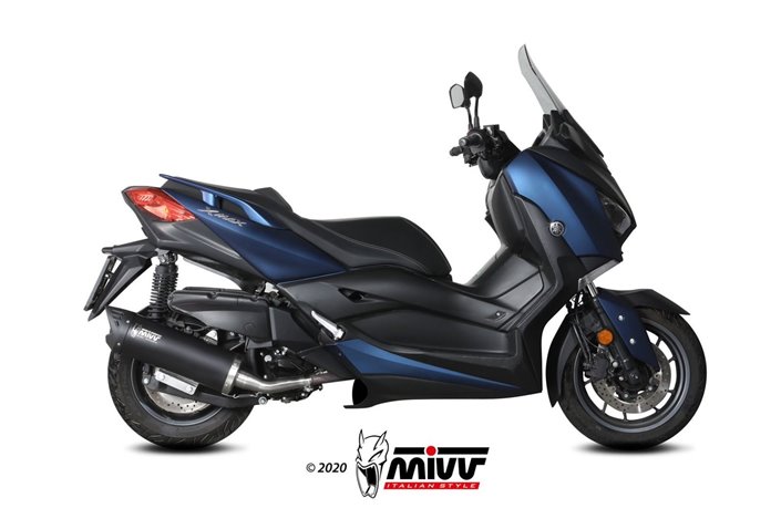 Schalldämpfer Escape Mivv Mover Edelstahl schwarz lackiert Yamaha X-Max 400 2017 - 2020