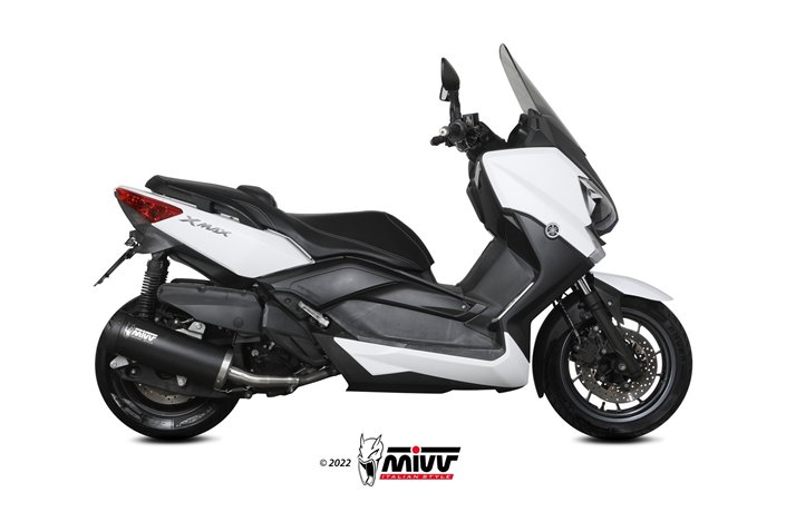 Schalldämpfer Escape Mivv Mover Schwarz Schwarz Edelstahl Yamaha X-Max 400 2013 - 2016