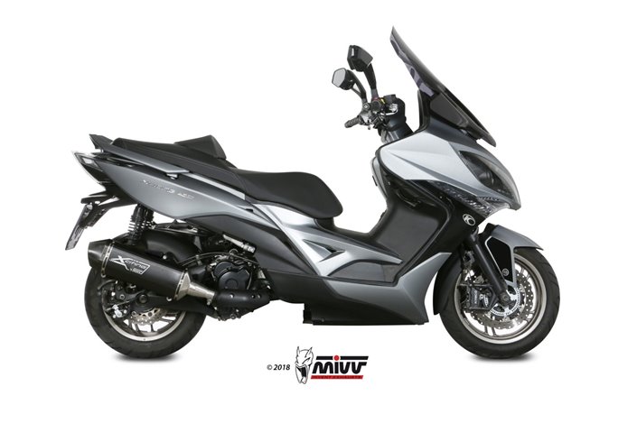 Schalldämpfer Escape Mivv Speed Edge Schwarz Schwarz Edelstahl Kymco Xciting 400I 2013 - 2018