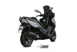 Schalldämpfer Escape Mivv Oval Schwarz Schwarz Edelstahl mit Carbonabdeckung Kymco Xciting 400I 2013 - 2018