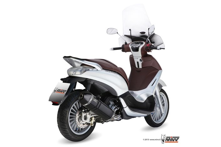 Système Complet 1 En 1 Echappement Mivv Speed Edge Noir Noir Inox Piaggio Beverly 300 2010 - 2016