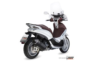 Full System 1 In 1 Exhaust Mivv Speed Edge Black Black Stainless Steel Piaggio Beverly 300 2010 - 2016