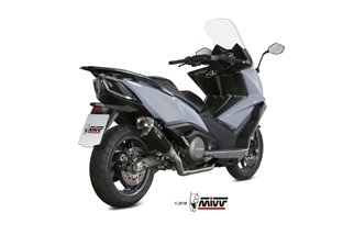 Full System 1 In 1 Exhaust Mivv Delta Race Black Black Stainless Steel Kymco Ak 550 2017 - 2020