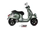 Komplette Auspuffanlage 1 in 1 Escape Mivv Delta Race Schwarz Schwarz Edelstahl Piaggio Vespa Gts 300 2008 - 2020