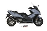 Full System 1 In 1 Exhaust Mivv Oval Black Black Stainless Steel With Carbon Cover Kymco Ak 550 2017 - 2020